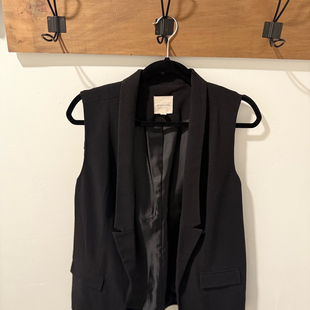 Silence + Noise Black Sleeveless Blazer